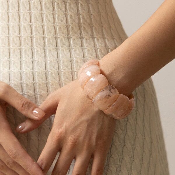 Brown Acrylic Stretch Cord Bracelet