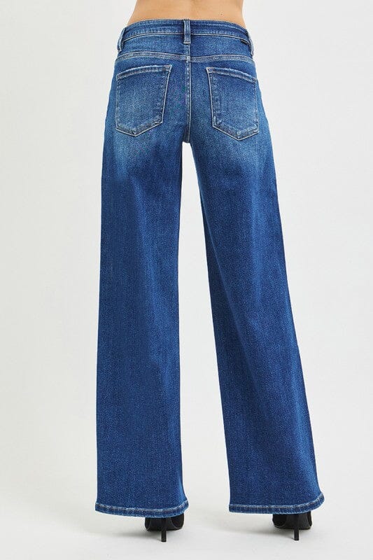 RISEN Dark Wash Slouchy Wide Leg Jeans
