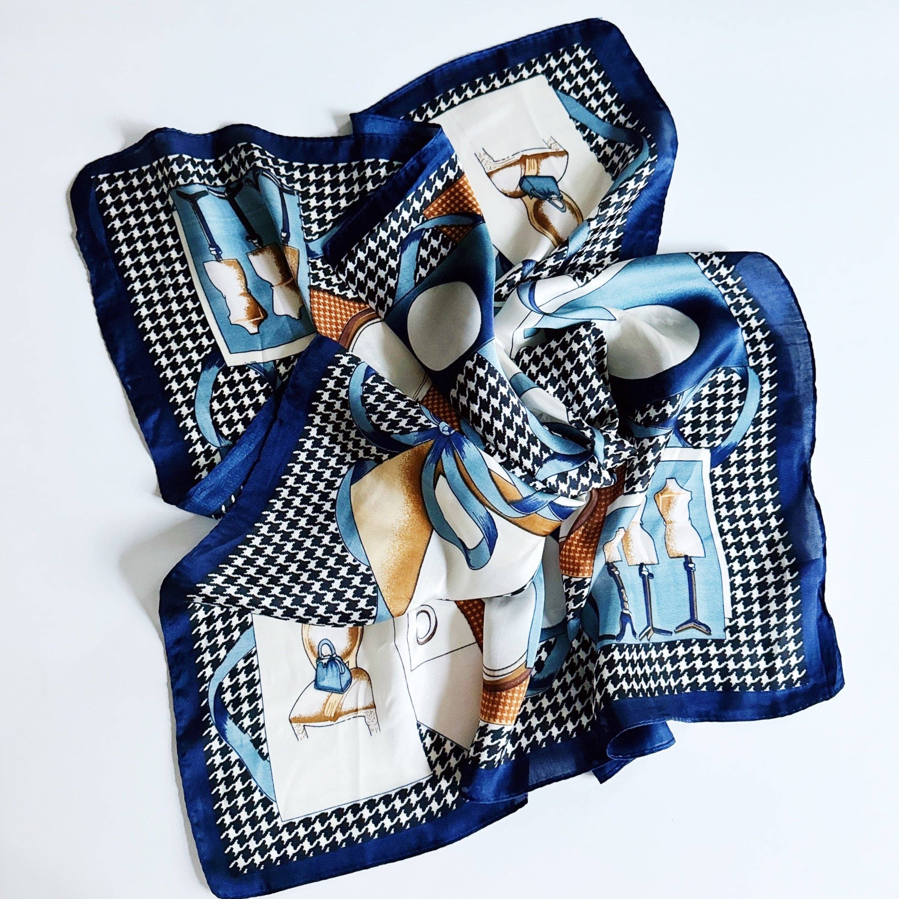 Silky Muse Satin Square Scarf - Chic Silky Scarf For Hair, Neck, Or Bag Styling: Paris Atelier