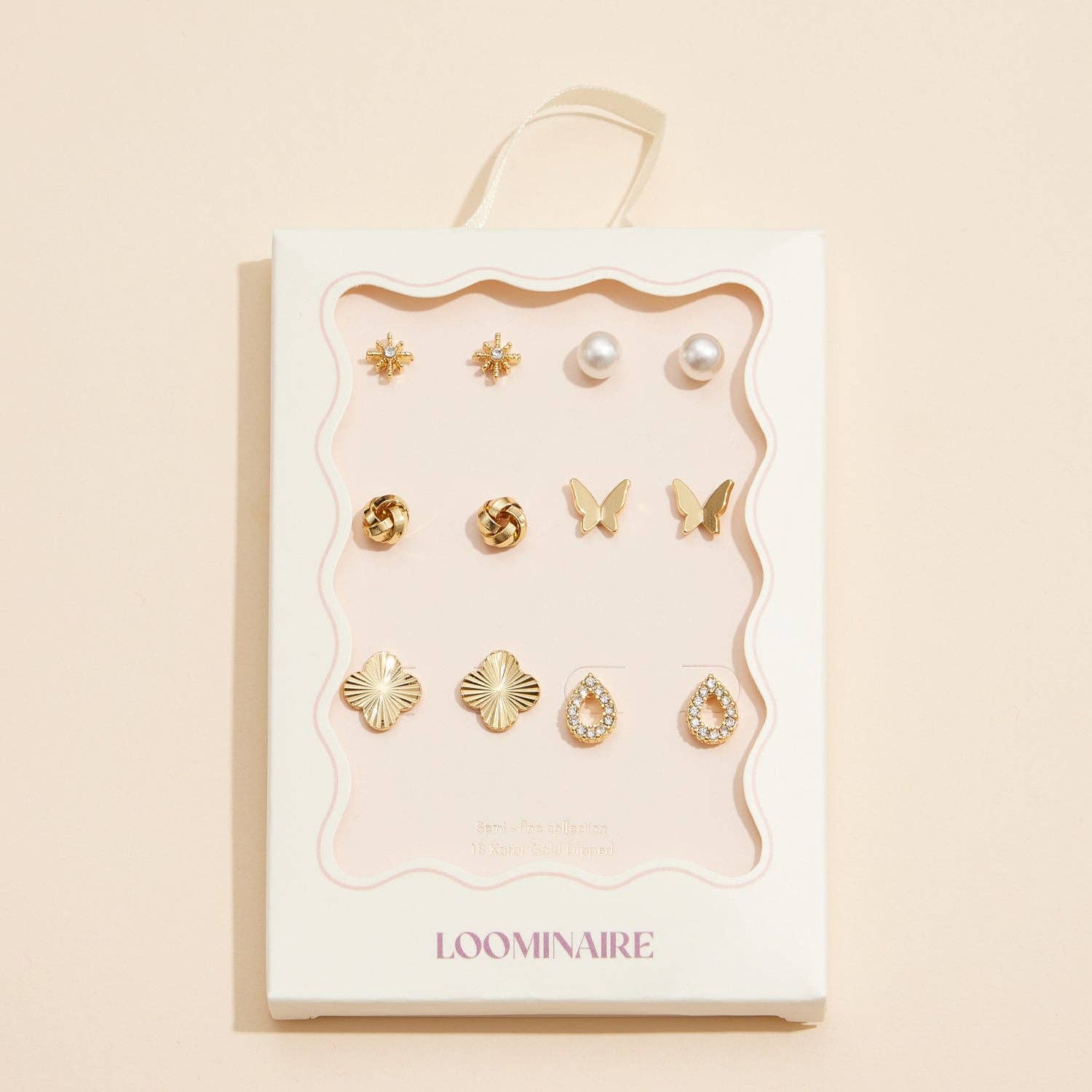 Nature and Spiritual Earring Set - 18K Gold Dipped: Gold / One / 4DE38116
