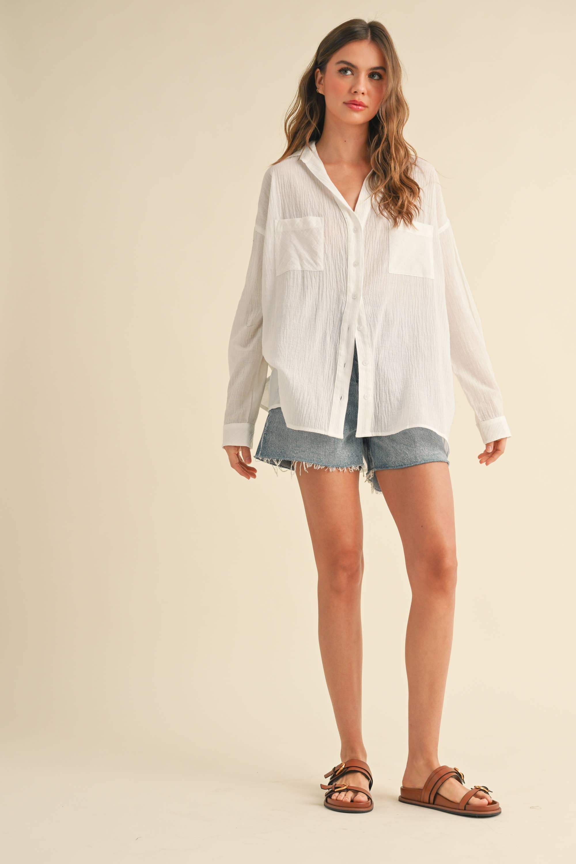 The Essential White Cotton Relaxed Button-Down Shirt