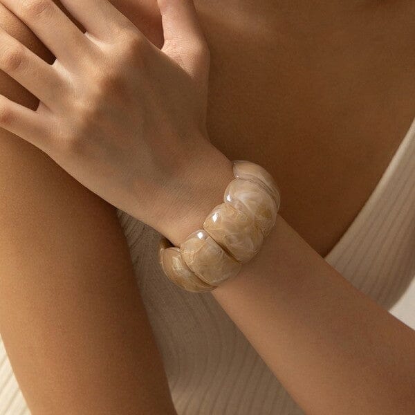 Brown Acrylic Stretch Cord Bracelet