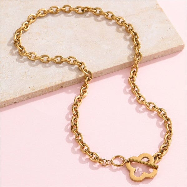 Gold 18k Dipped Clover Necklace