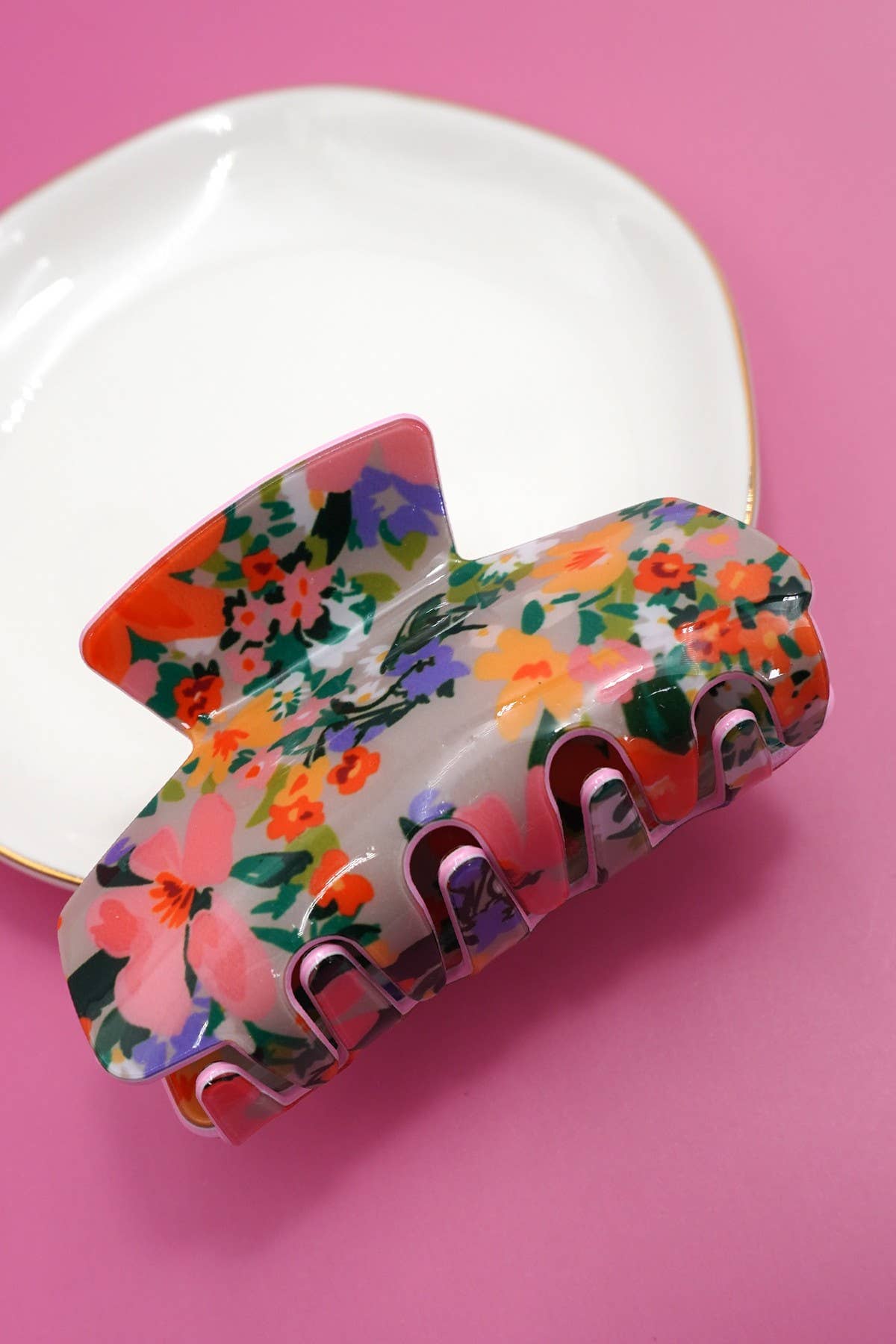 FLORAL FLOWER COTTAGECORE HAIR CLAW CLIPS | 40H954: FLORAL A