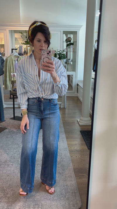 The Coastal Classic | Relaxed Blue Striped Cotton Button-Down
